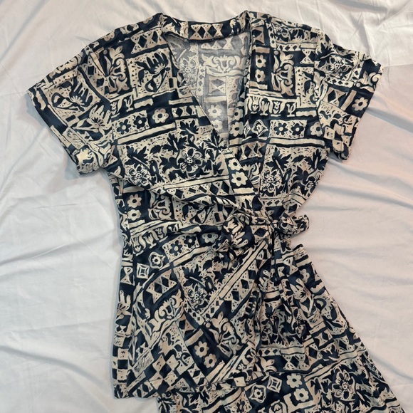 Vintage 90s Boho Indie Mini Skirt Set with Wrap Top, Office Chic Downtown Girl - Picture 5 of 14